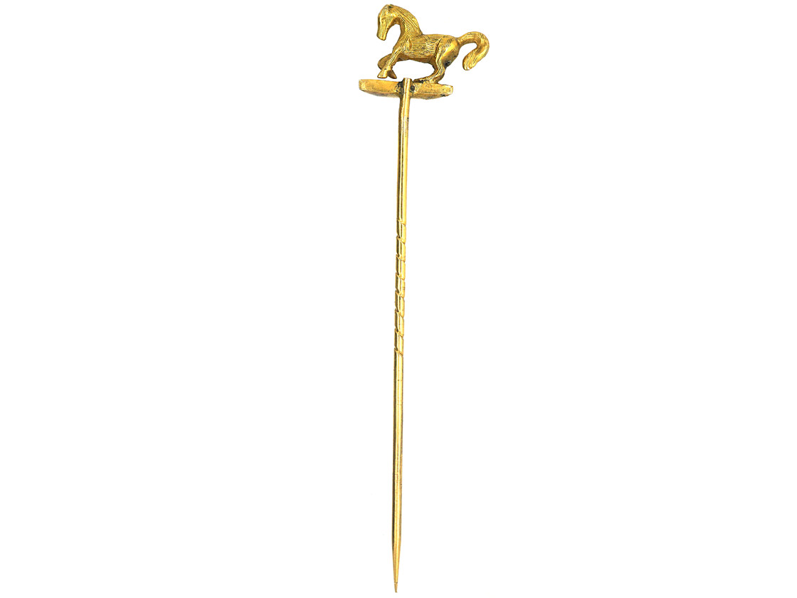 9ct Gold Horse Tie Pin (306M) | The Antique Jewellery Company