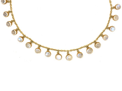 Edwardian 15ct Gold Moonstone Drops Necklace
