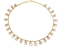 Edwardian 15ct Gold Moonstone Drops Necklace