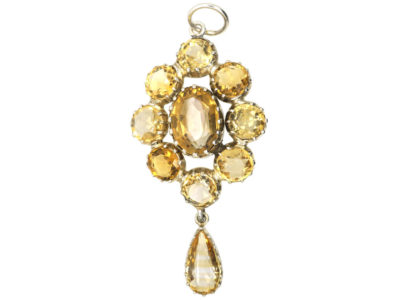 Victorian Silver Gilt & Citrine Pendant