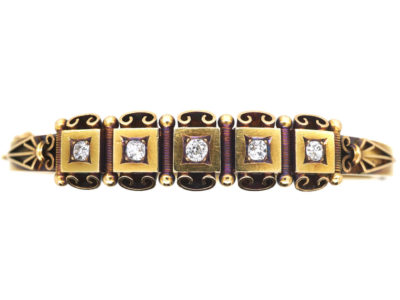 Victorian 15ct Gold & Diamond Bangle