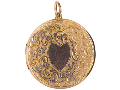 Edwardian 9ct Gold Back & Front Round Locket