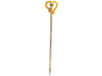 Edwardian 15ct Gold & Peridot Heart Shaped Tie Pin