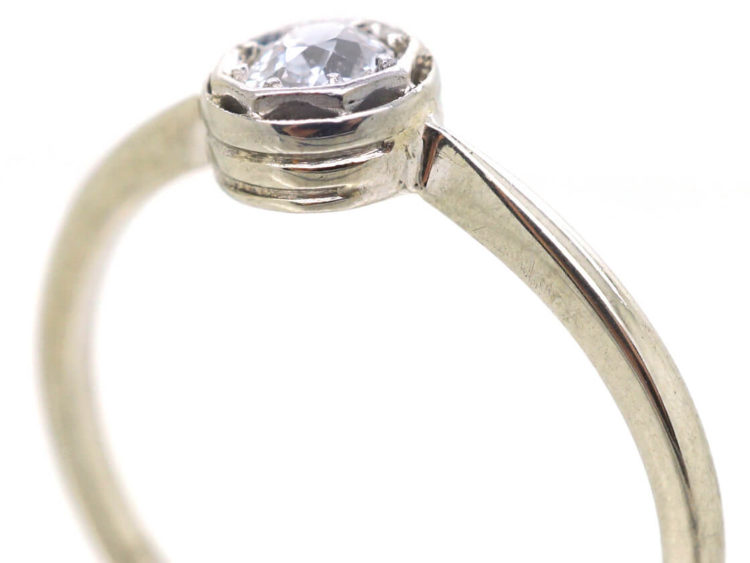 Art Deco 14ct White Gold Diamond Solitaire Ring