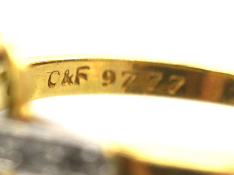 18ct Gold, Platinum, Rose Diamond & Peridot Ring by Cropp & Farr