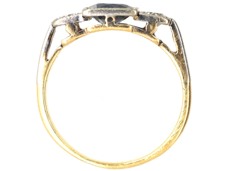 Art Deco Sapphire & Diamond Three Stone Ring