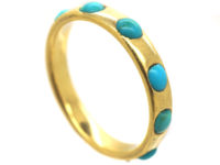 Victorian 18ct Gold & Turquoise Forget Me Not Eternity Ring