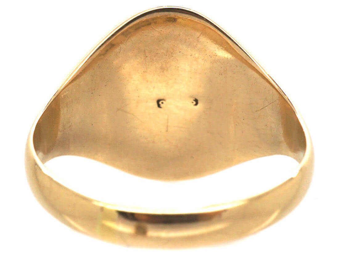 9ct Gold Signet Ring with Intaglio of a Spaniel (395M) | The Antique ...