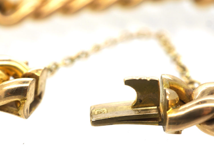 Edwardian 15ct Gold Curb Bracelet