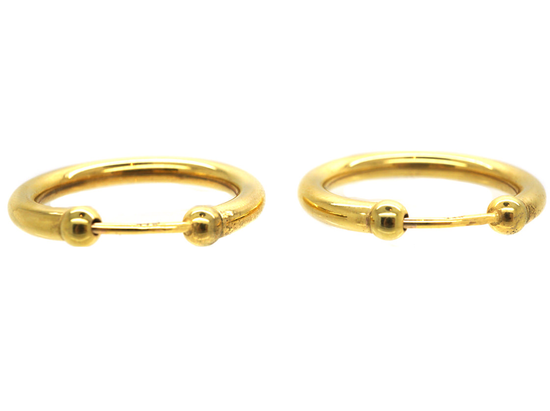 9ct Gold Hoop Earrings (651M) The Antique Jewellery Company