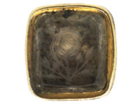 Tiny Georgian Gold Cased Seal with Citrine Base with Intaglio of a Rose