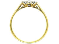 18ct Gold & Platinum, Diamond Cluster Ring with Star Shaped Setting