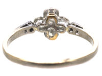 Edwardian 18ct White Gold & Platinum Four Stone Diamond Cluster Ring