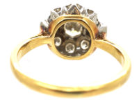 Art Deco 18ct Gold & Platinum Diamond Cluster Ring