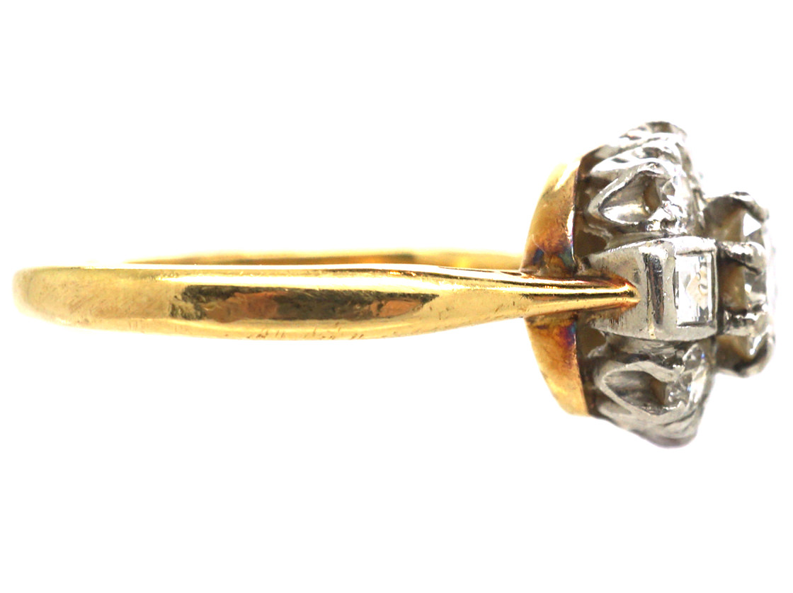 Art Deco 18ct Gold & Platinum Diamond Cluster Ring (451M) | The Antique ...