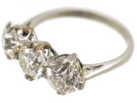 Art Deco Platinum Three Stone Diamond Ring