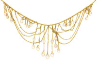 Edwardian 15ct Gold, Moonstone & Natural Pearls Festoon Necklace