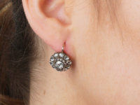 Victorian Rose Diamond Cluster Earrings