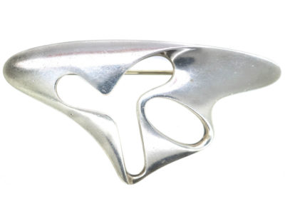 Georg Jensen Silver Modernist Brooch by Henning Koppel