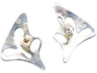 Georg Jensen Silver Earrings Designed by Henning Koppel