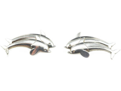 Silver Dolphin Earrings by Arno Malinowski for Georg Jensen