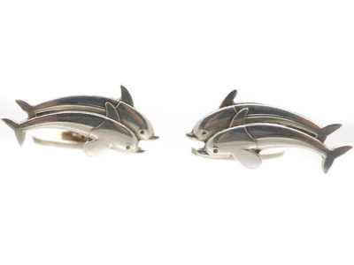 Silver Dolphin Cufflinks by Arno Malinowski for Georg Jensen