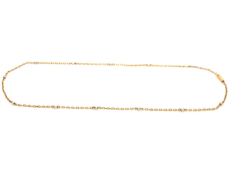 Edwardian 15ct Gold & Natural Pearls Chain