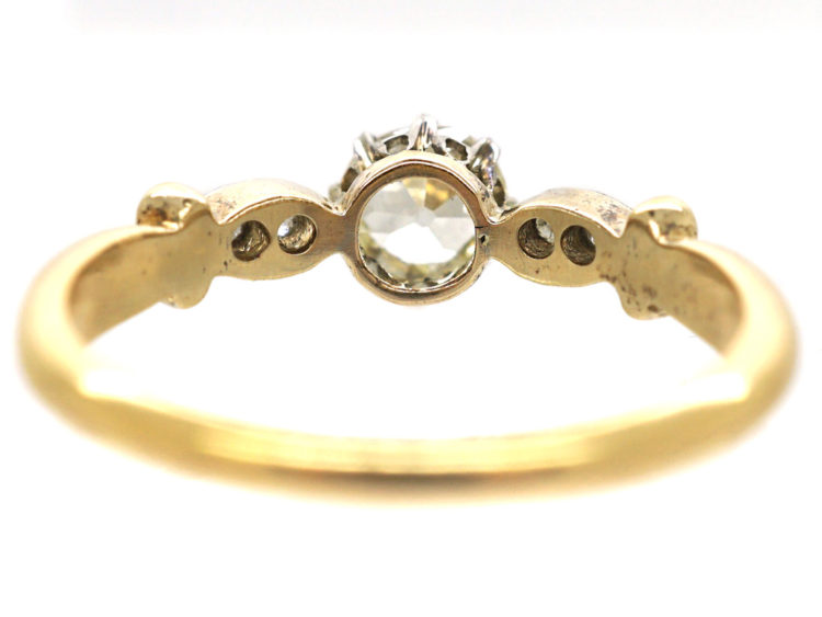 Edwardian 18ct Gold, Platinum & Diamond Solitaire Ring
