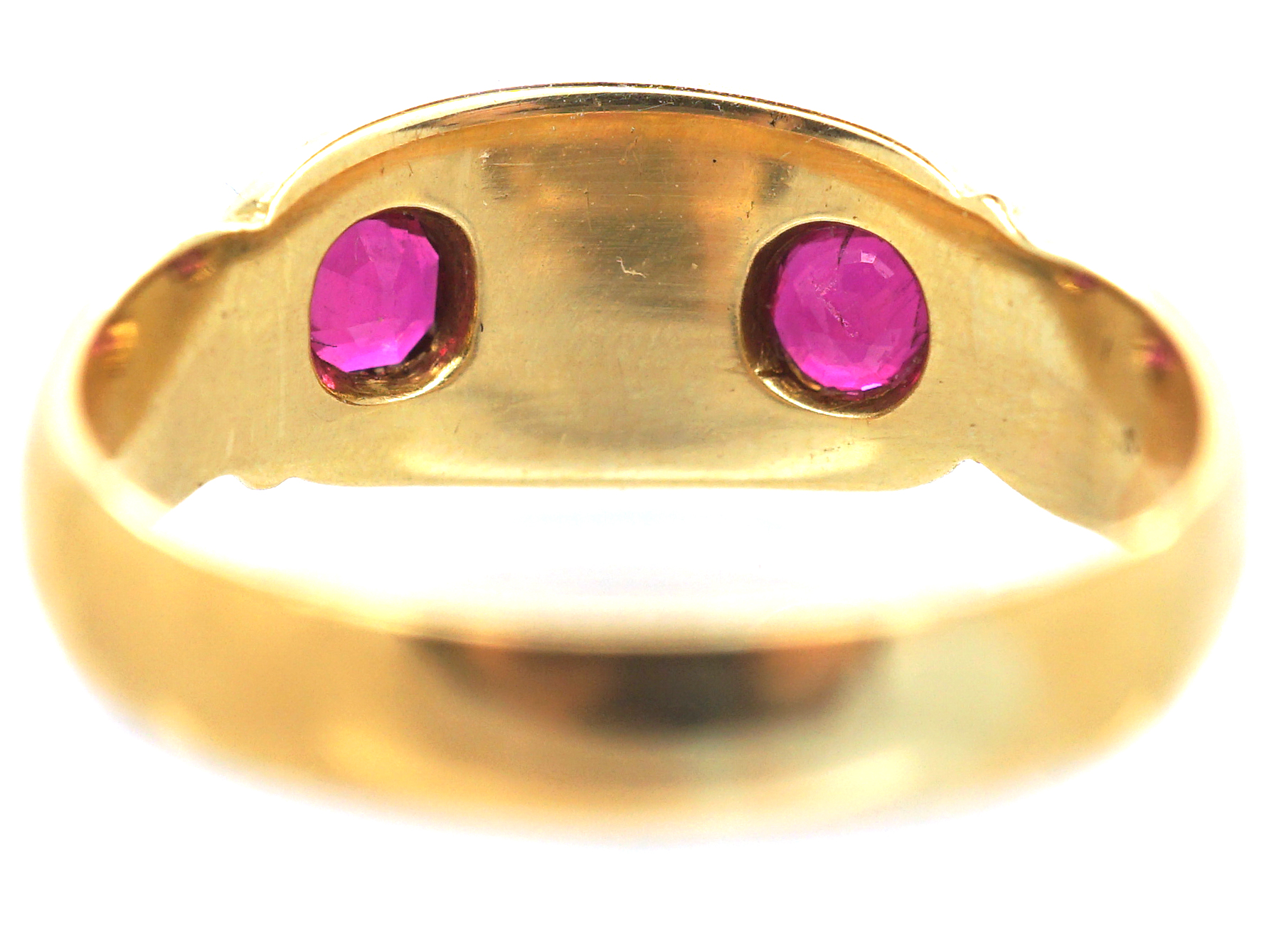 Victorian 22ct Gold Ruby & Opal Three stone Ring (466M) | The Antique ...