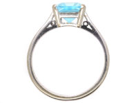 18ct White Gold Rectangular Aquamarine Ring