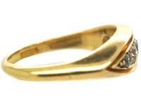 Victorian 18ct Gold Five Stone Diamond Boat Shaped Ring