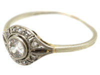 Art Deco 14ct White Gold Diamond Ring