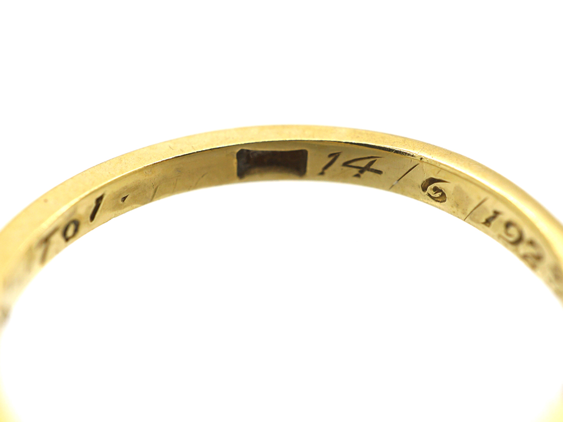 Art Deco 18ct Gold & Platinum, Three Stone Diamond & Sapphire Ring ...