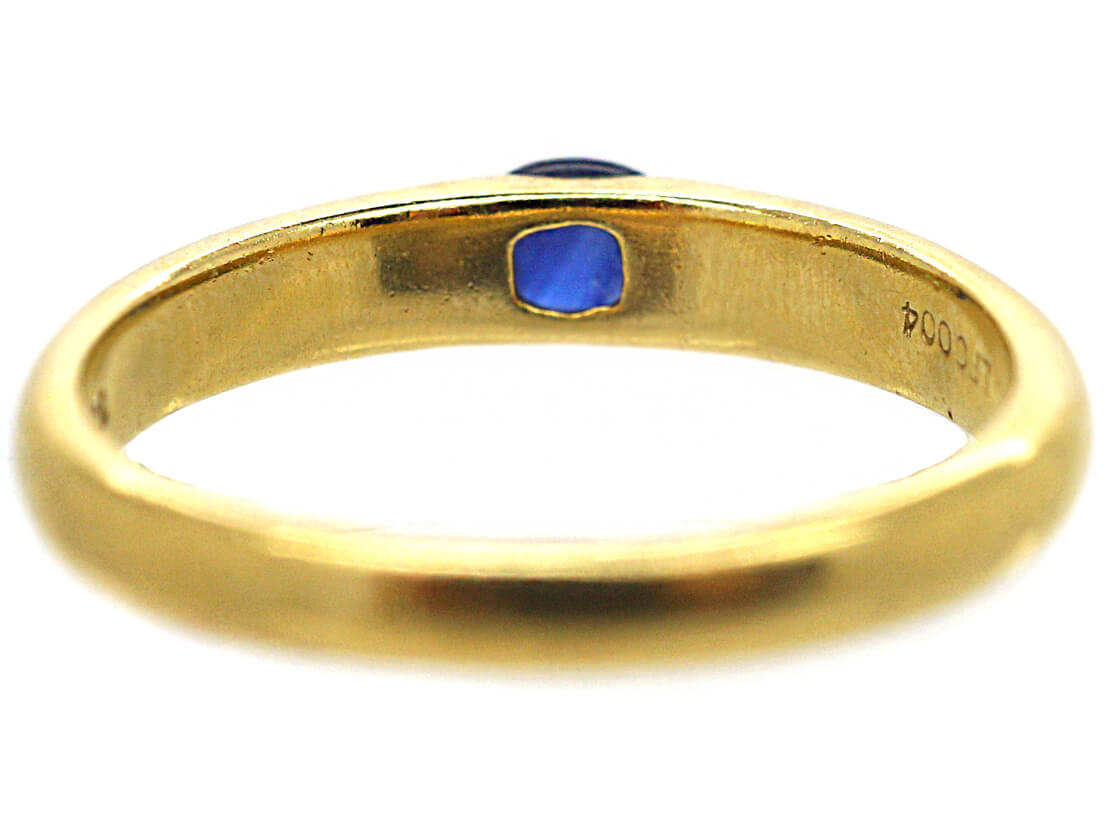 18ct Gold & Cabochon Sapphire Ring (494M) | The Antique Jewellery Company