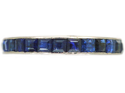 Art Deco 18ct White Gold & Sapphire Eternity Ring