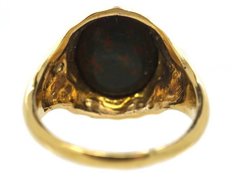 Victorian 18ct Gold & Bloodstone Signet Ring with an Eagle Intaglio