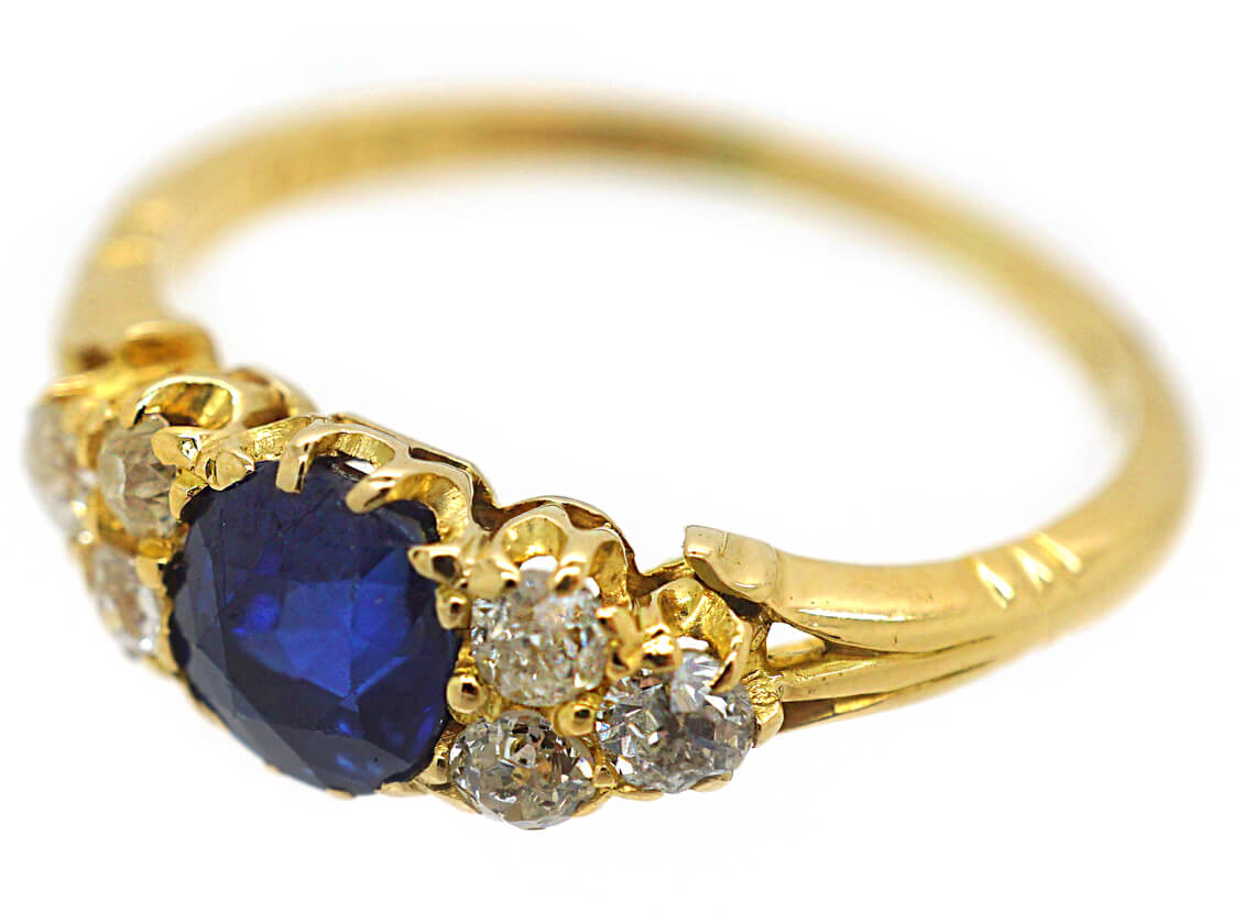 Edwardian 18ct Gold, Sapphire & Diamond Ring (276/O) | The Antique ...