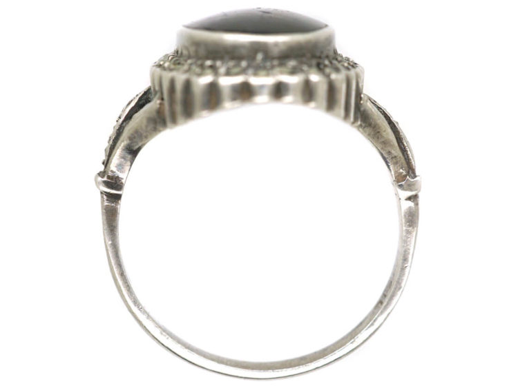 Silver, Blue John & Marcasite Ring