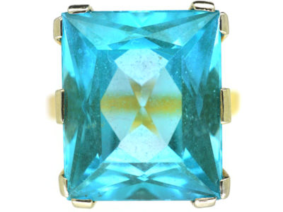 18ct Gold Synthetic Blue Spinel Ring