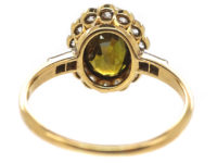 Edwardian 18ct Gold & Platinum, Natural Colour Change Alexandrite & Diamond Cluster Ring
