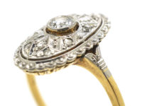 Art Deco 14ct Gold Oval Diamond Cluster Ring