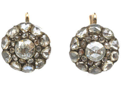 Victorian Rose Diamond Cluster Earrings