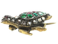 Victorian Brooch of a Grouse set with Rose Diamonds, Rubies & Emeralds