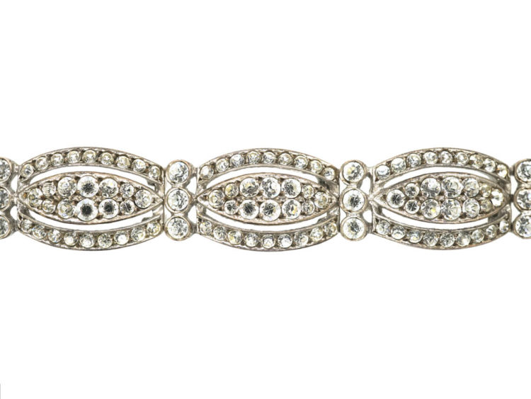 Art Deco Silver & Paste Bracelet