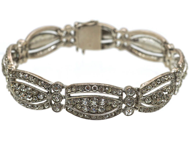 Art Deco Silver & Paste Bracelet