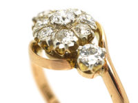 Edwardian 18ct Gold & Diamond Cluster Crossover Ring