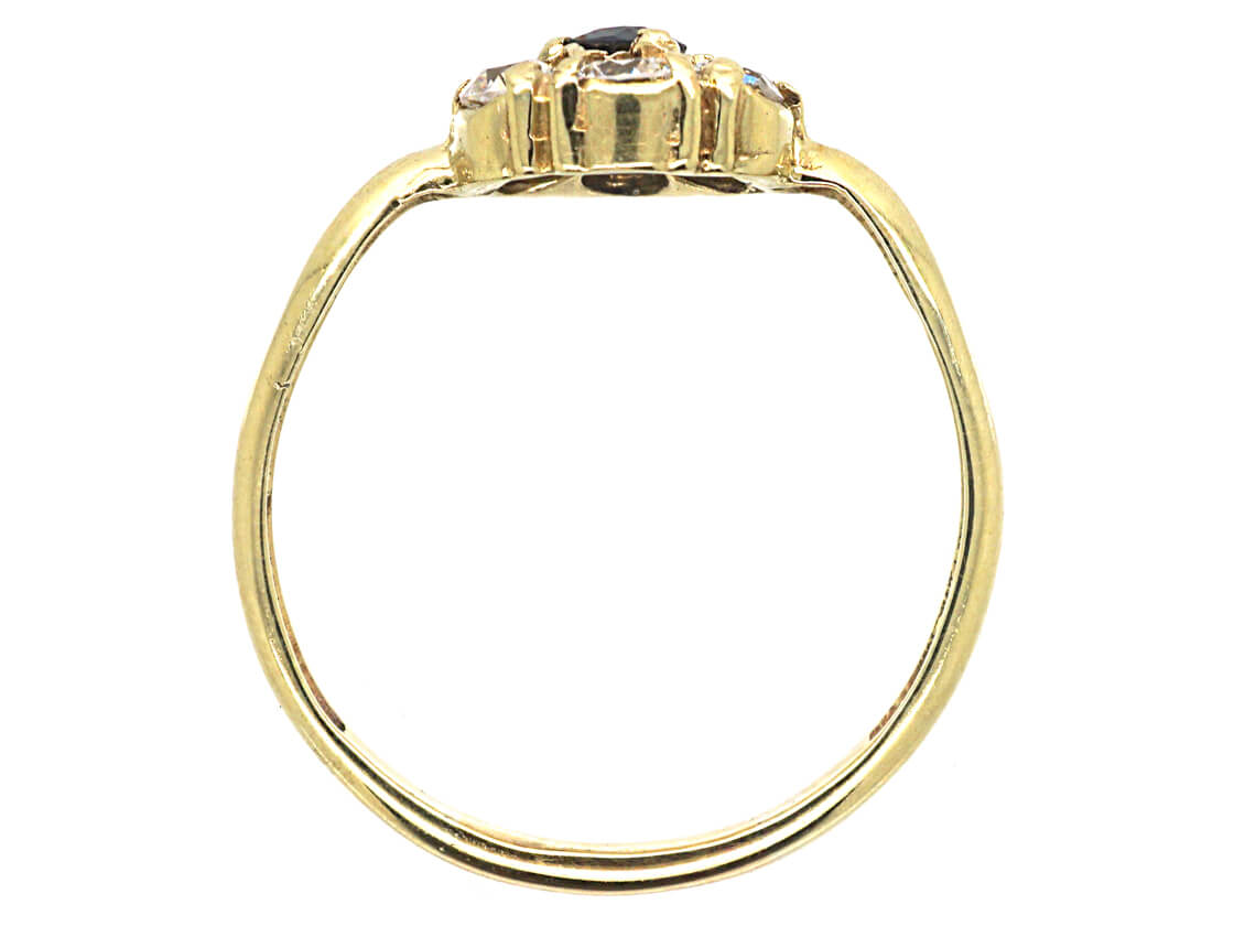 Edwardian 15ct Gold, Sapphire & Diamond Cluster Ring (561M) | The ...