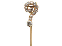 Edwardian 18ct Gold Question Mark Tie Pin set with Diamonds