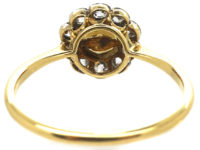 Edwardian 18ct Gold, Natural Pearl & Diamond Cluster Ring