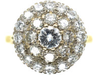 18ct Gold & Diamond Three Row Cluster Ring